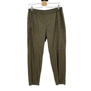 Ottod'Ame Military Green Faux Leather Jogger Pants Size‎ 46  / US 10